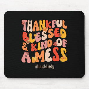 Mousepad Feliz Almoço Abençoado Lady Fall Vibes Graças