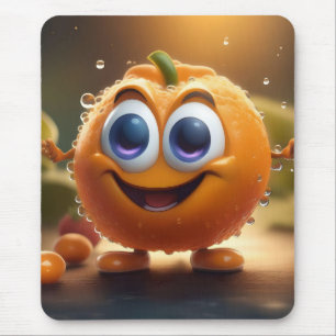 Mousepad Feliz Animado 3d Laranja,