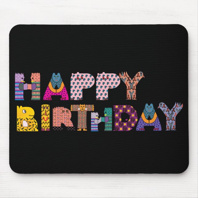 Mousepad Feliz aniversário (Frente)