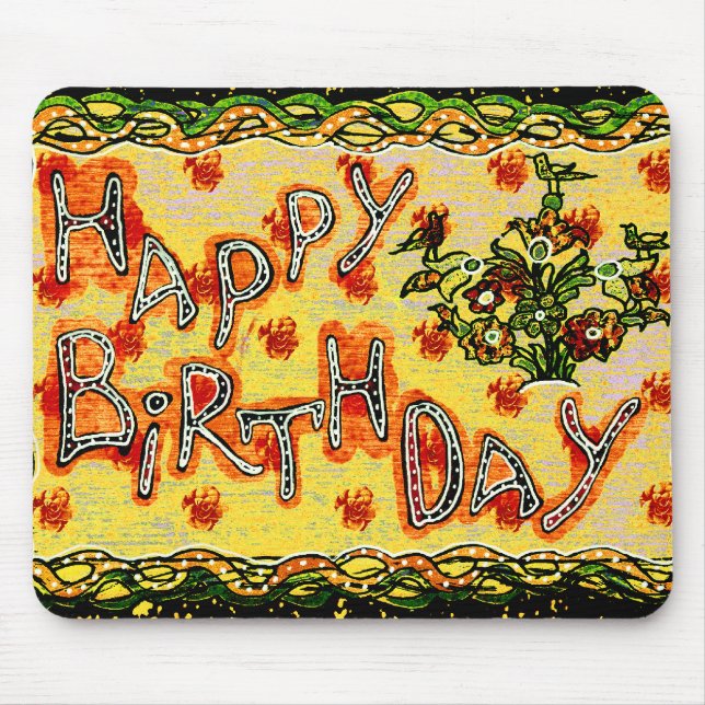 Mousepad Feliz Aniversário da Arte Popular Russa (Frente)