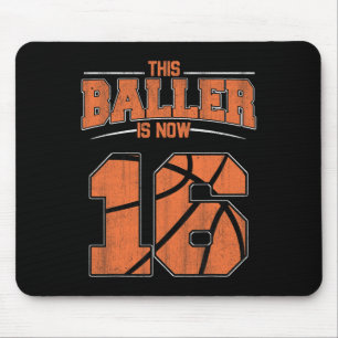 Mousepad Feliz aniversário de 16 anos Meninos Bysketbyll De