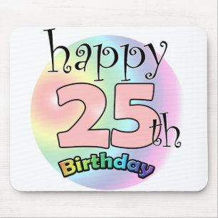 Mousepad Feliz aniversário de 25 (roze)