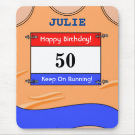 Mousepad Feliz Aniversário de 50 anos Mouse Mat para um Cor