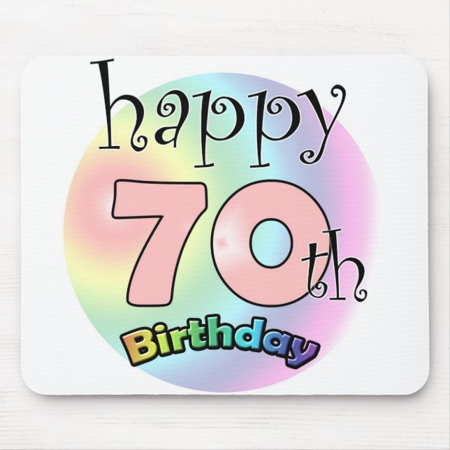 Mousepad Feliz aniversário de 70 (roze) (Frente)