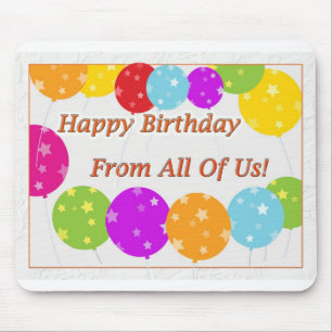 Mousepad Feliz Aniversário De Todos Nós Balões Brilhantes
