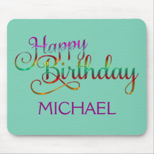 Mousepad FELIZ ANIVERSARIO - design de texto + suas