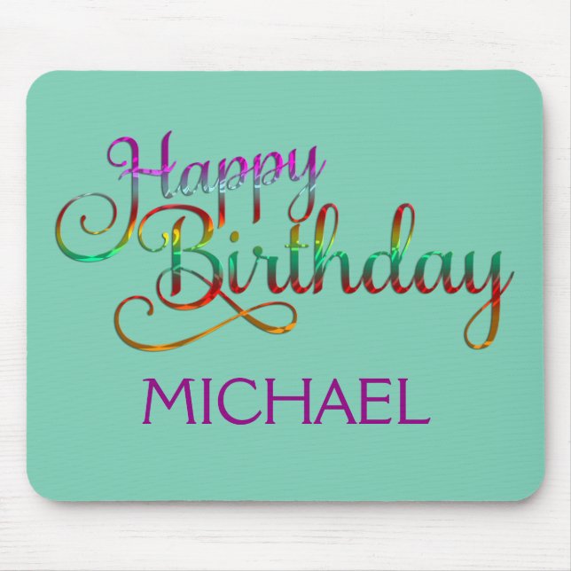 Mousepad FELIZ ANIVERSÁRIO - design de texto + suas própria (Frente)