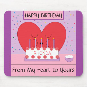 Mousepad Feliz Aniversário, do Meu Coração para o Seu: