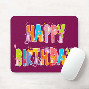Mousepad Feliz aniversário Engraçado Celebração do Dia do P