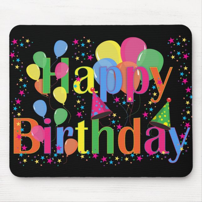 Mousepad Feliz Aniversário Feliz e Simples (Frente)