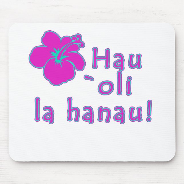 Mousepad Feliz aniversario no Hawaiian (Frente)
