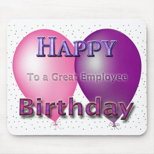Mousepad Feliz Aniversário Para Um Funcionário Excelente (Frente)