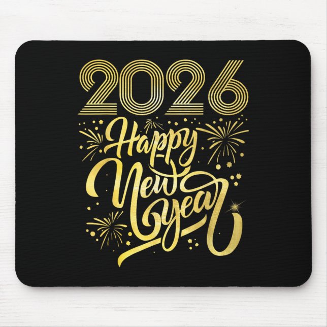 Mousepad Feliz ano novo 2026 Fireworks (Frente)
