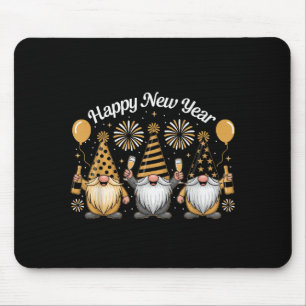 Mousepad Feliz Ano Novo Gnomo Confetes Fogos de Artifício A