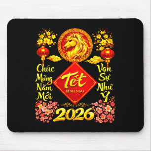 Mousepad Feliz Ano Novo Lunar 2026 Ano do Cavalo Tet Ng