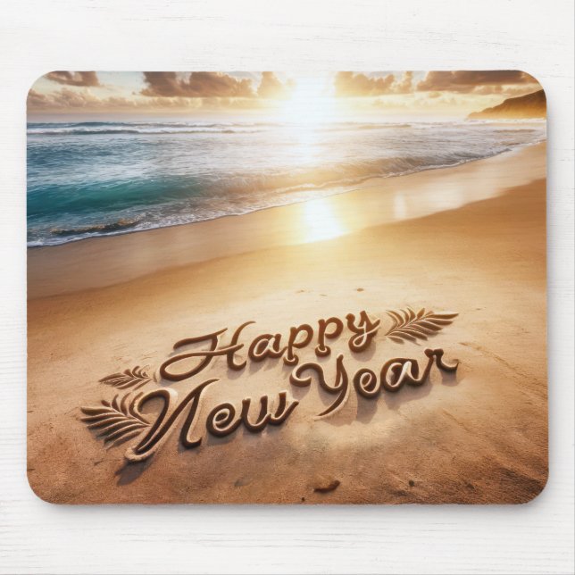 Mousepad Feliz Ano Novo Nascer do Sol (Frente)
