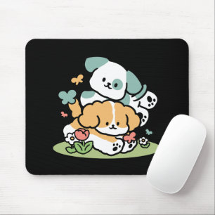 Mousepad Feliz Cachorro A Cair Em Maio - Arte Canina Kawaii