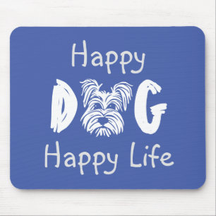 Mousepad Feliz Cachorro Feliz Com O Mouse De Vida