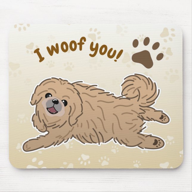 Mousepad Feliz Cachorro Pekingês Ao Lover I Wows (Frente)