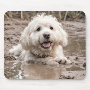 Mousepad Feliz Cão Em Lama