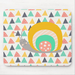 Mousepad Feliz Caracol em Triângulos