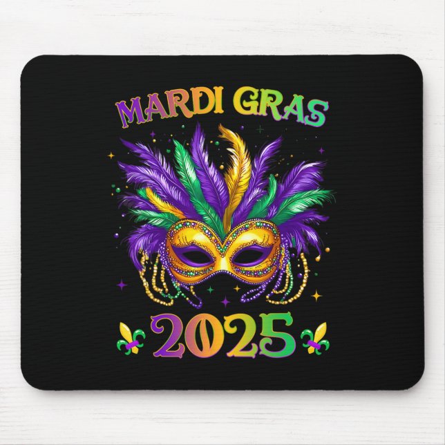 Mousepad Feliz Carnaval Mardi Gras Máscara 2025 Jes (Frente)