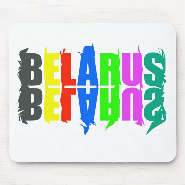 Mousepad Feliz Carta Colorida da Bielorrússia (Frente)