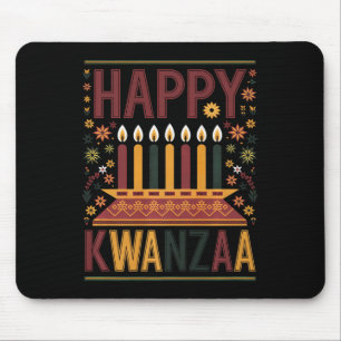 Mousepad Feliz Celebração Kwanzaa Velas Kinara E Flor