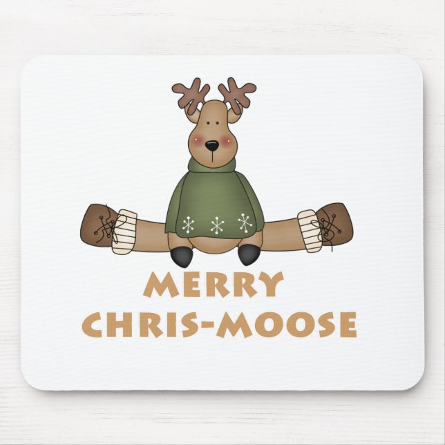Mousepad Feliz Chris-Moose T-shirts e presentes (Frente)