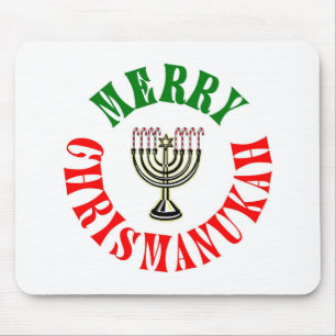 Mousepad Feliz Chrismanukah - Natal Chanukah Menorah