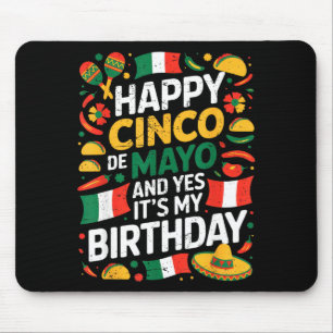 Mousepad Feliz cinco de maio aniversário tacos crianças hom