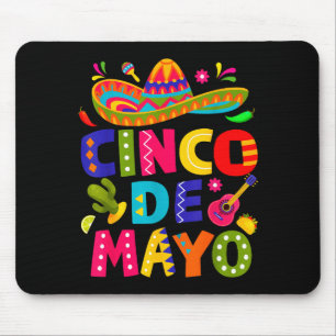 Mousepad Feliz cinco de maio sombrero mexicano margarita