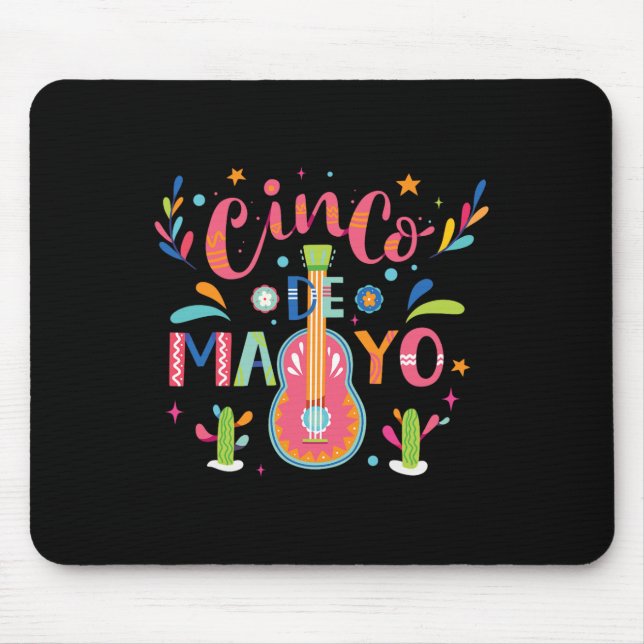 Mousepad Feliz Cinco De Mayo México Fiesta Taco Guitar Cinc (Frente)