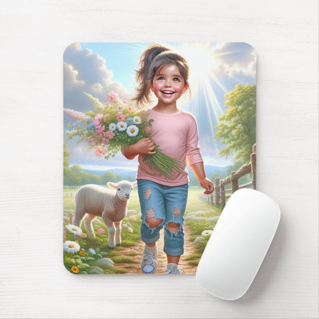 Mousepad Feliz Criança Com Lâmpada (Com mouse)