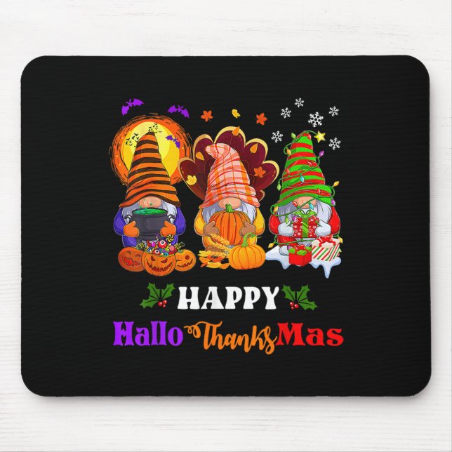 Mousepad Feliz de Ação de Graças dos Gnomos do Hallothanksm (Frente)