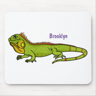 Mousepad Feliz desenho da iguana verde