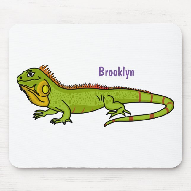 Mousepad Feliz desenho da iguana verde (Frente)