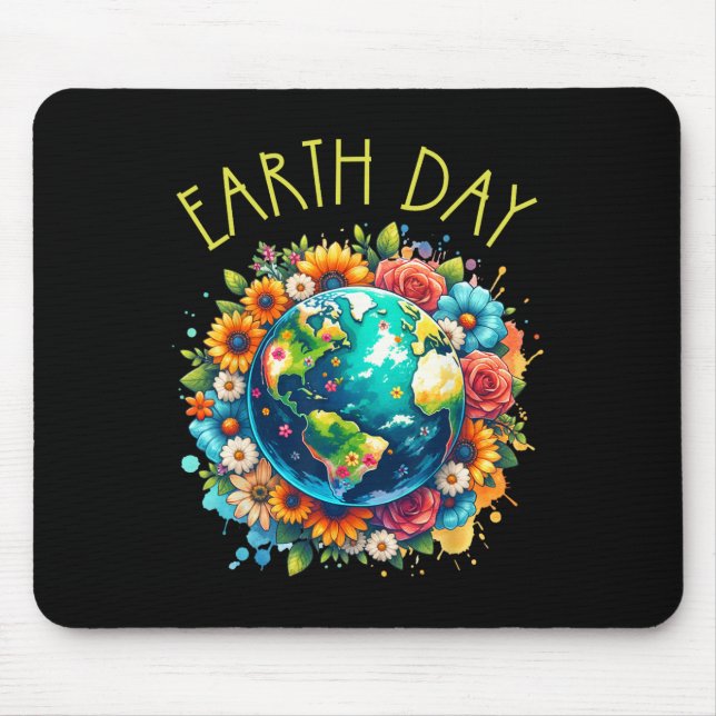 Mousepad Feliz Dia da Terra Camisa Terra Cura com Terra Flo (Frente)