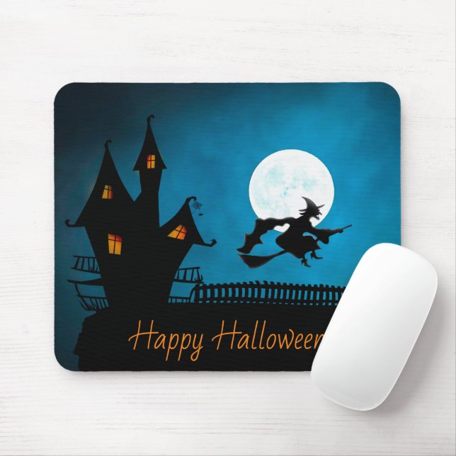 Mousepad Feliz Dia das Bruxas Tapete de Rato de Bruxa (Com mouse)