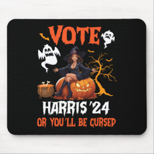 Mousepad Feliz Dia das Bruxas Vote Harris 2024 Ou Você Será