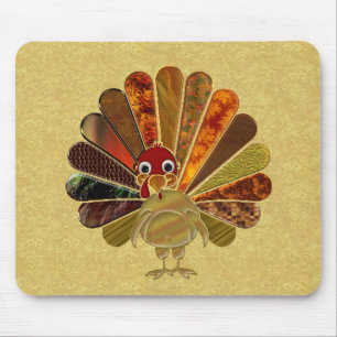 Mousepad Feliz Dia de Ação de Graças à Turquia