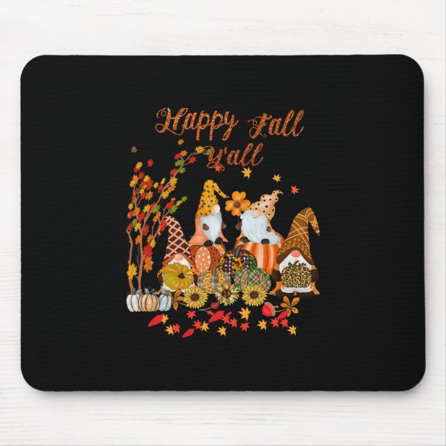 Mousepad Feliz Dia de Ação de Graças Yall Gnome Leopard (Frente)