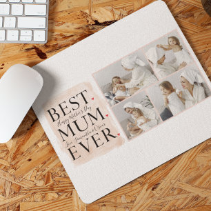 Mousepad Feliz dia de as mães Rosa de Colagem Moderna