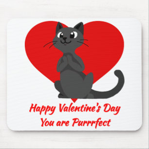 Mousepad feliz dia de os namorados Você é um gato fofo Pu