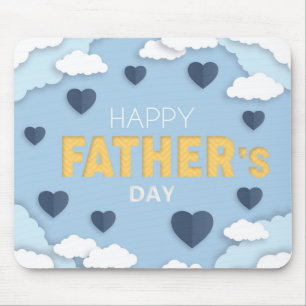Mousepad Feliz Dia de os pais de corações azuis no céu