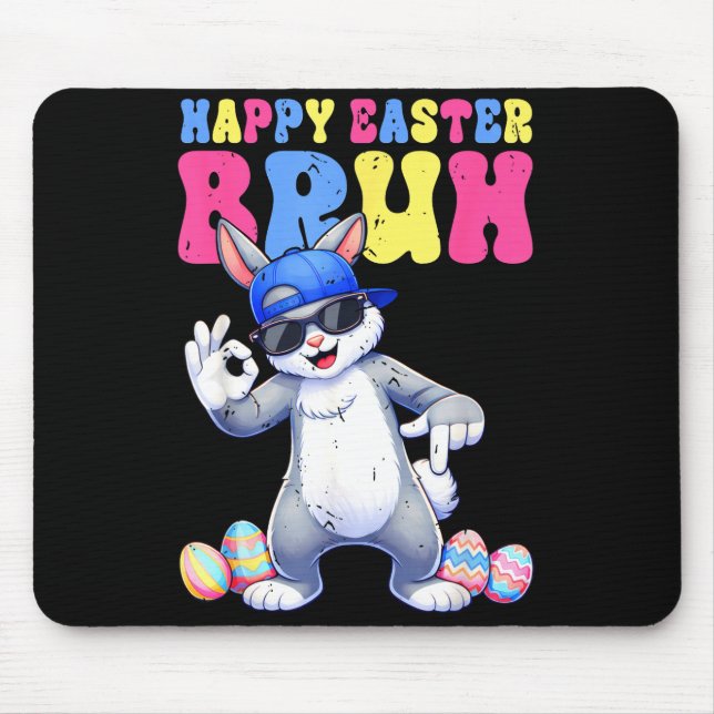 Mousepad Feliz dia de Páscoa coelho 67 seis sete bruh coelh (Frente)