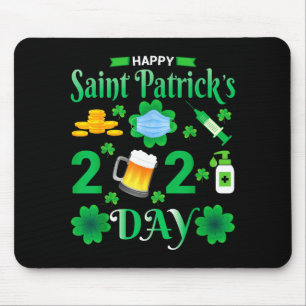 Mousepad Feliz Dia de São Patrício 2024 Rosto de Trevo Irla