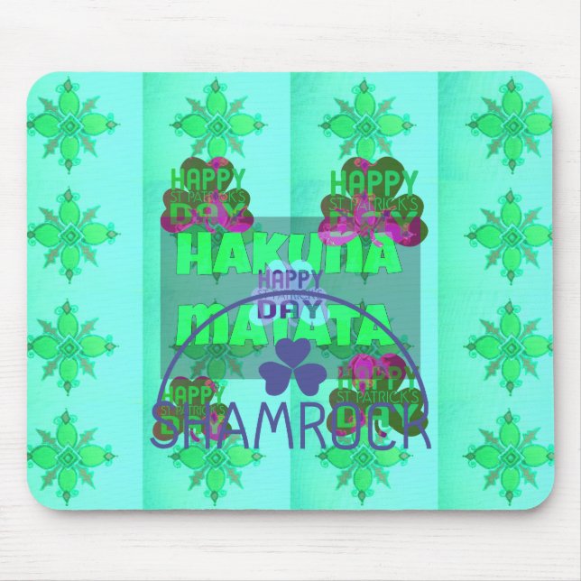 Mousepad Feliz dia de São Patrício Hakuna Matata Art Impres (Frente)