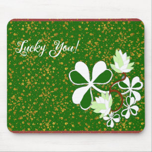 Mousepad Feliz Dia de São Patrick, Shamrock verde