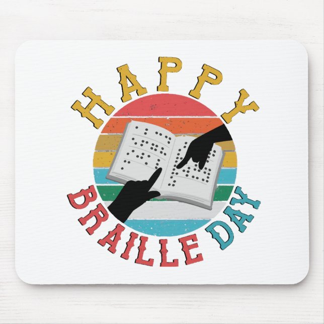 Mousepad Feliz Dia do Braile (Frente)